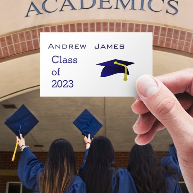 Carte D'appel Blue graduation cap 2023 - name card (Créateur téléchargé)