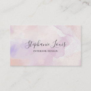 Carte D'appel Boho Abstrait Lavande Violet Aquarelle Code QR