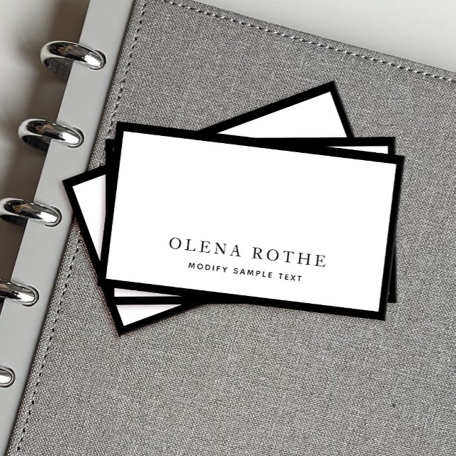 Carte D'appel Bordure noire professionnelle simple (Créateur téléchargé)