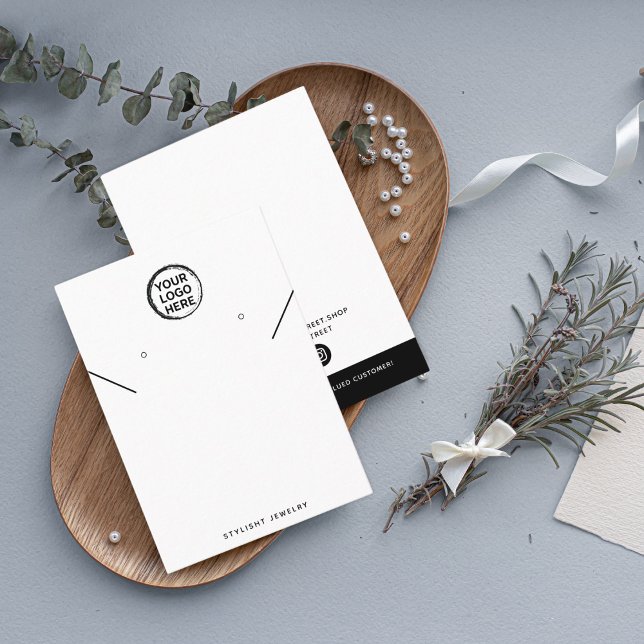 Carte D'appel Boucles d'oreilles en or personnalisées Conception (Stud Earrings Logo Card)