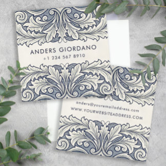 Carte D'appel Boutique ou galerie italienne élégante Damask