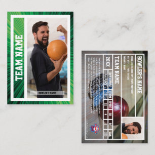 Carte D'appel Bowling Trading Card Tournoi Souvenir Vert