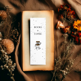 Carte D'appel Brûlures littéraires Livres et Signet de café