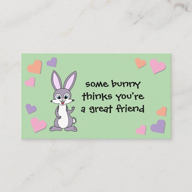 Carte D'appel Bunny Valentine Card (sans enveloppe) (Devant)