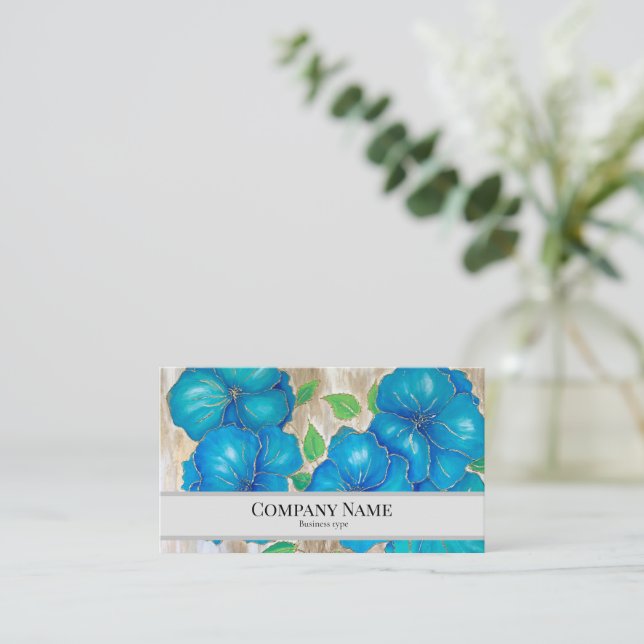 Carte D'appel Business Card with painting of flowers (Debout devant)