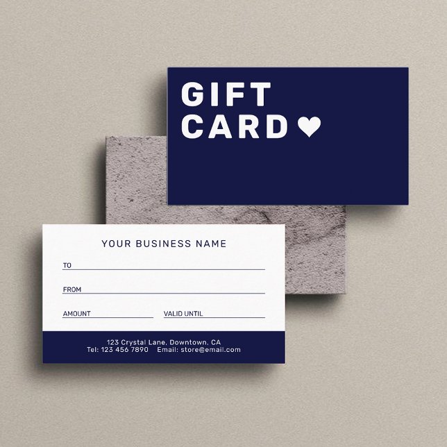 Carte D'appel Business Gift Card | Elegant Navy Blue (Créateur téléchargé)