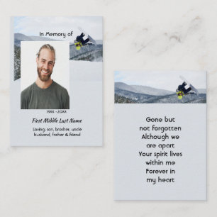 Carte D'appel Cadeau commémoratif de snowboard Hiver