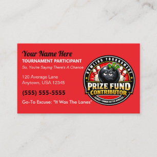 Carte D'appel Cadeau contributeur au fonds de prix de quilles dr