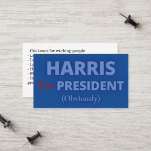 Carte D'appel Campagne présidentielle Kamala Harris