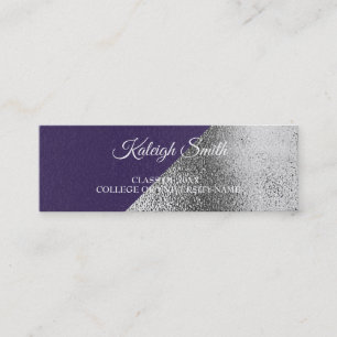 Carte D'appel Carton de remise de diplôme métallisé violet argen
