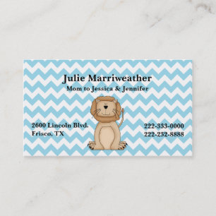 Carte D'appel Cartoon Lion élégant et Chevron Custom Mommy Card