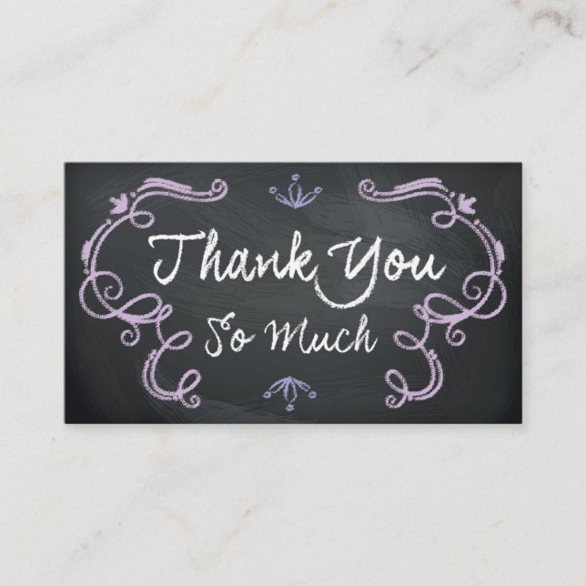 Carte D'appel Chalkboard Thank You Business Cards (Devant)