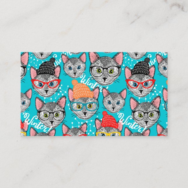 Carte D'appel Chat dans le casquette (Devant)