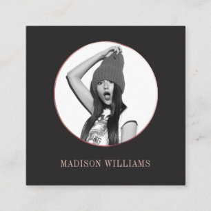 Carte D'appel Chic Elegant Rose Gold Photo Médias Sociaux Unique