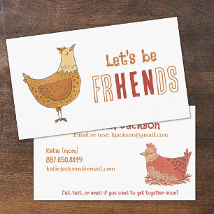 Carte D'appel Chicken Friends Pun Kids Calling Card