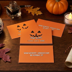 Carte D'appel Citrouille Halloween Orange Personnalisée