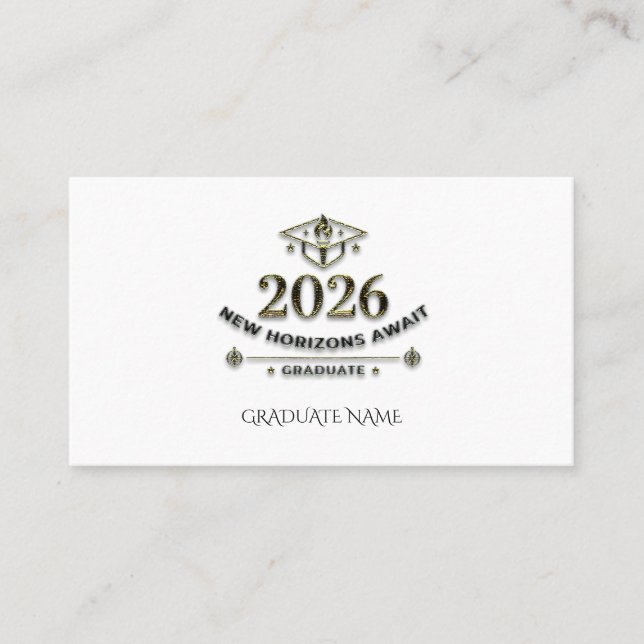 Carte D'appel Class 2026 Gold Foil Note Card / Tarjeta Graduado (Devant)