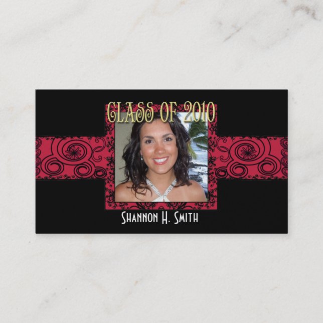 Carte D'appel Classe de 2010 Graduation Senior Picture Cards (Devant)