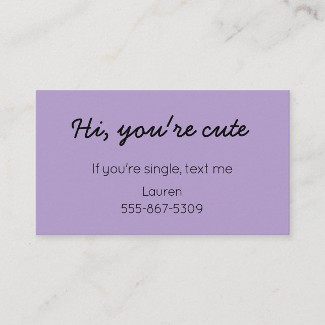Carte D'appel Classic Cutie - Dating "Call Me" Card (Devant)