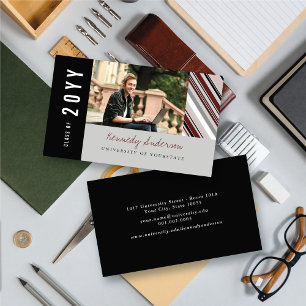 Carte D'appel Classic Preppy Pin Stripes Moderne Graduate Photo