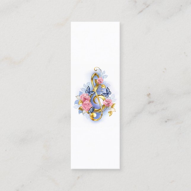 Carte D'appel Clé de fer avec roses roses roses (Devant)