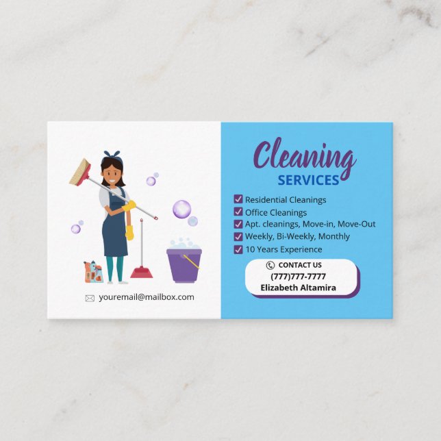 Carte D'appel Cleaning_Bubble Business Card (Devant)