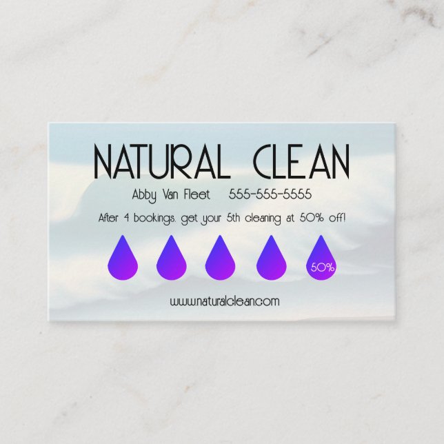 Carte D'appel Cleaning Service Rewards Card (Devant)