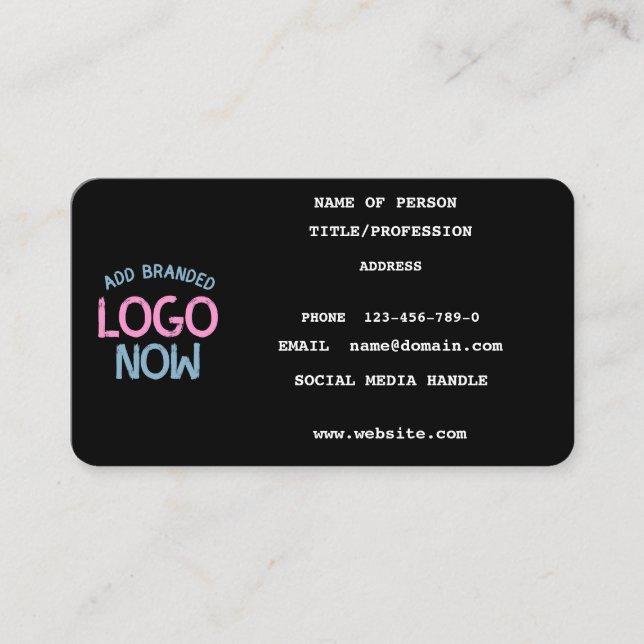 CARTE D'APPEL CLIENT SIMPLE CONTEMPORAIN PROPRE NOIR MODE (Devant)