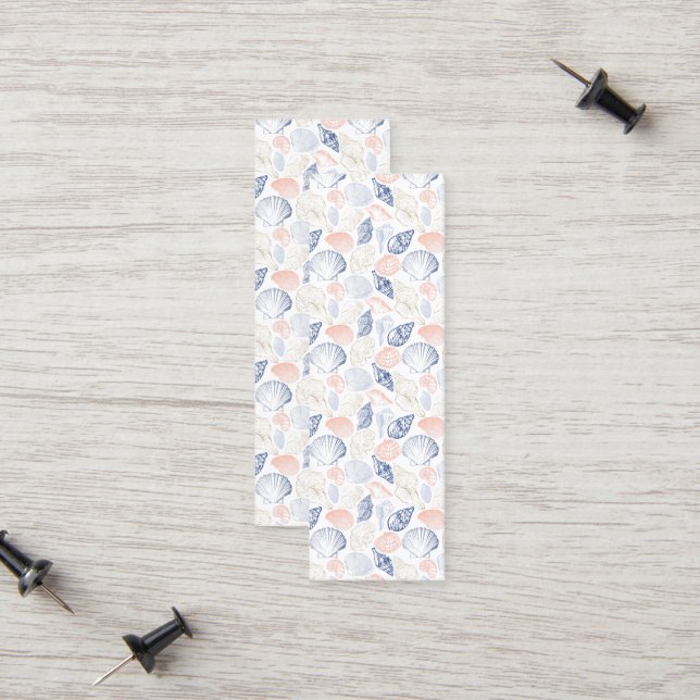 Carte D'appel Coastal Seashell Signet Beachy Lecture Accessoire (Devant/Arrière en situation)