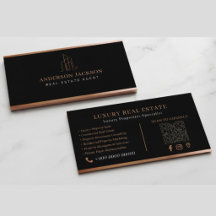 Code QR Agent Immobilier Luxe Noir Or
