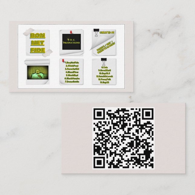 Carte D'appel Code qr Bon Net Fide (Devant / Derrière)