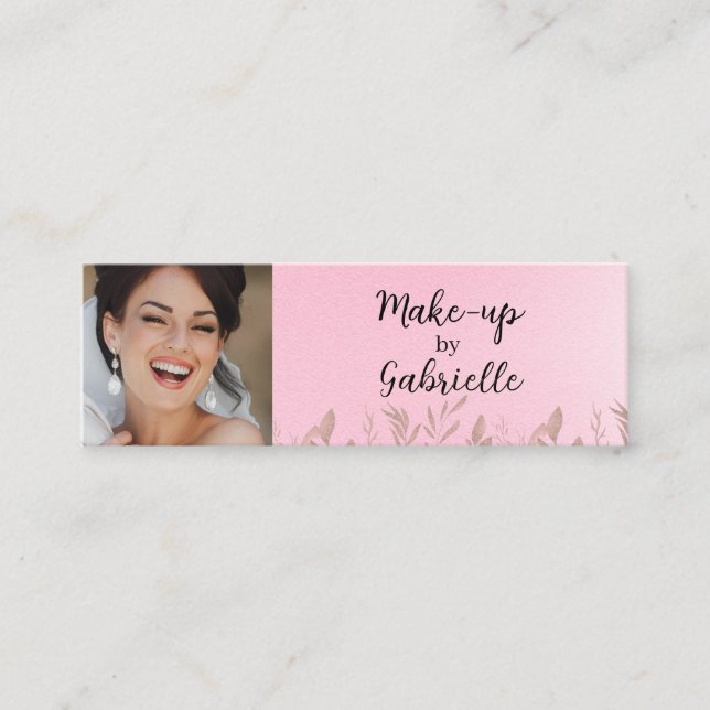 Carte D'appel Code QR de script photo botanique rose doux modern (Devant)