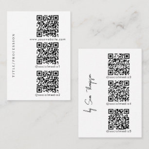 Carte D'appel Codes QR 6 Site Web numérisé et liens de médias so