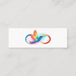 Carte D'appel Colibri arc-en-ciel avec symbole Infinity