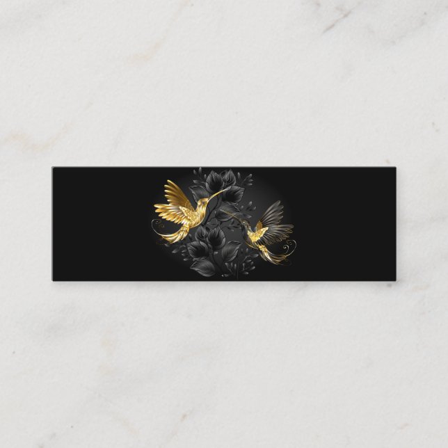 Carte D'appel Colibri noir et or (Devant)