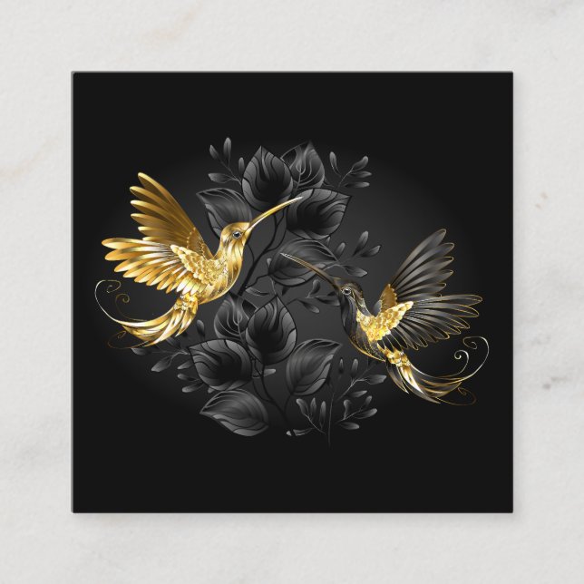 Carte D'appel Colibri noir et or (Devant)