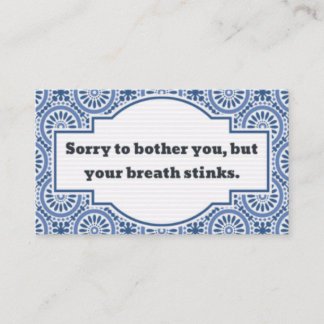 Carte D'appel Conversation inconfortable, Respiration Puante