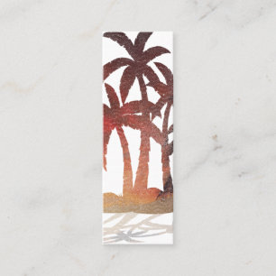 Carte D'appel Coucher de soleil sur les palmiers de plage