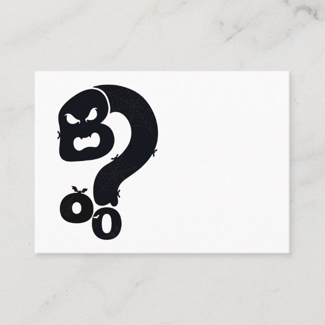 Carte D'appel Crâne Boo Point d'Interrogation  (Devant)