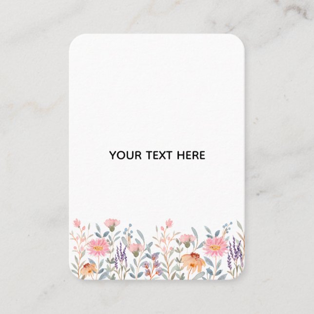 Carte D'appel Créez Votre Propre Floral  (Devant)