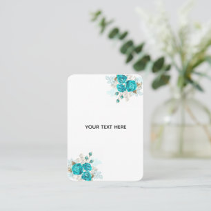 Carte D'appel Créez Votre Propre Rose Bleue Élégante