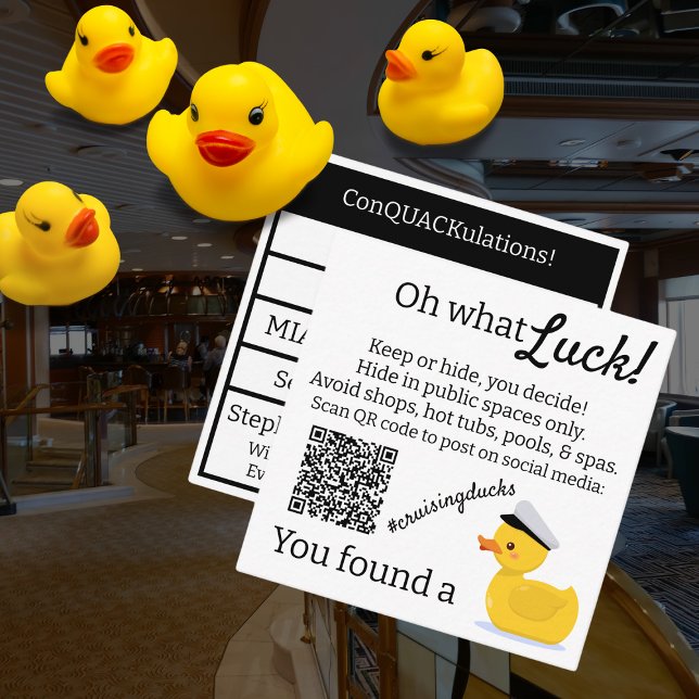 Carte D'appel Croisière Canards Croisière Capitaine Canard (Customize this fun detailed #CruisingDucks tag)