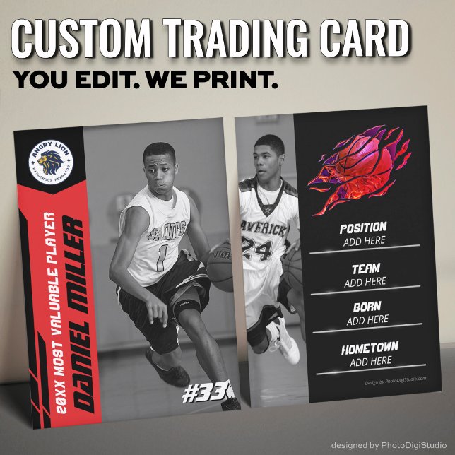 Carte D'appel Custom Basketball Trading Card, Red MVP Card (Custom Basketball Trading Card, Red MVP Card)