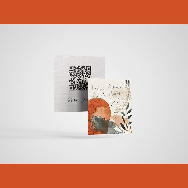 Carte d'appel de code QR Abstraite Boho Landscape (Créateur téléchargé)