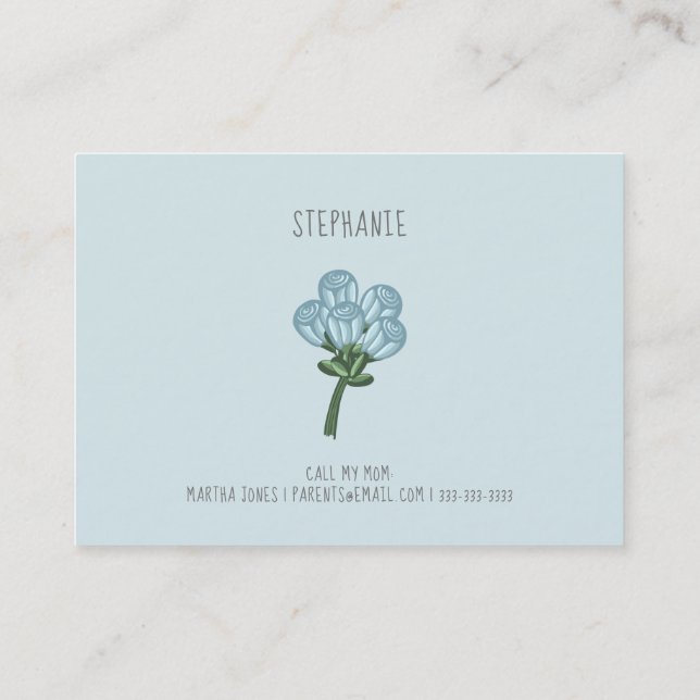 Carte d'appel de la date d'anniversaire du petit F (Dos)