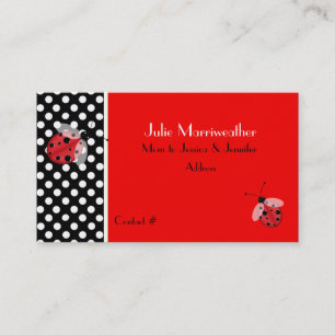 Carte d'appel de la maman Red & Black Ladybugs