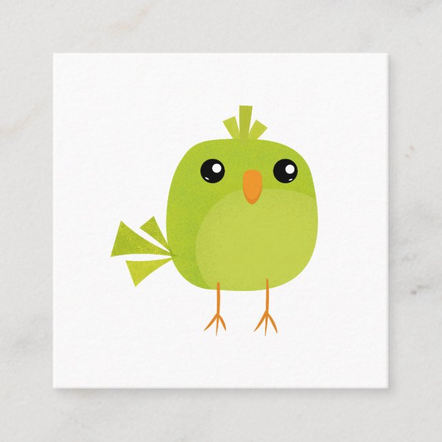 Carte D'appel Dessin animé d'oiseau vert   (Devant)