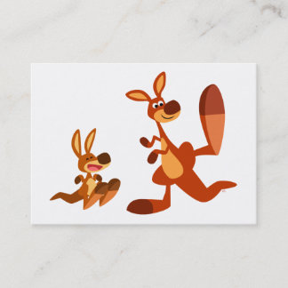 Carte D'appel Dessin Kangaroo père et fils ACEO/Carte de visite