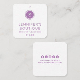 Carte D'appel Détails de la boutique violet blanc de marque