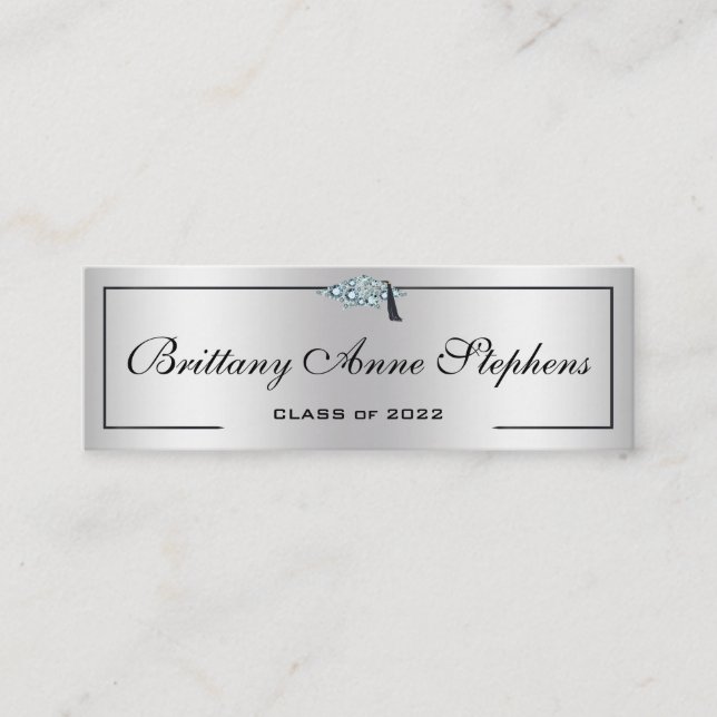 Carte d'appel Diamond Stud Casquette Grad Silver 2 (Devant)